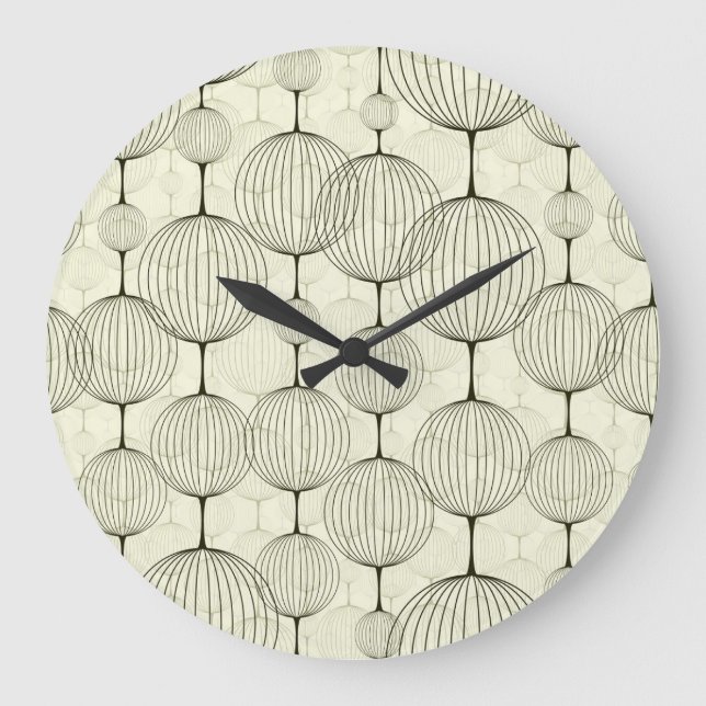 Abstraktes geometrisches, nahtloses Hintergrundmus Große Wanduhr (Vorderseite)