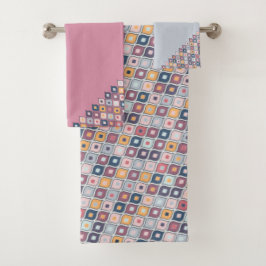 Abstraktes geometrisches Nahtloses Muster Badhandtuch Set