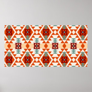 Abstraktes geometrisches nahtloses Muster in Ameri Poster