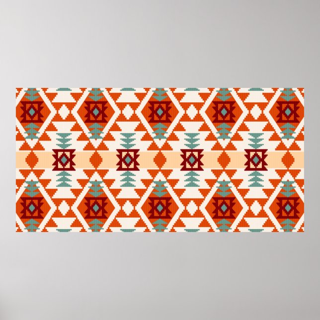 Abstraktes geometrisches nahtloses Muster in Ameri Poster (Vorne)