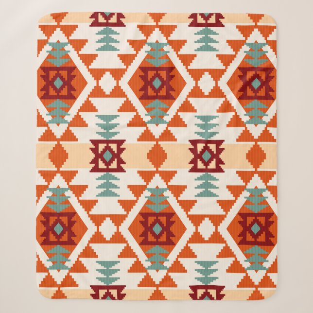 Abstraktes geometrisches nahtloses Muster in Ameri Sherpadecke (Vorderseite)