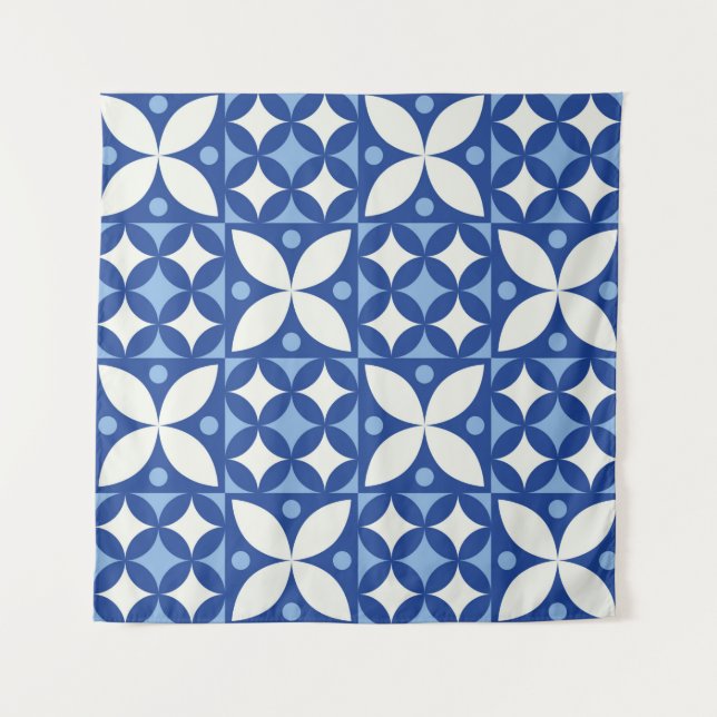 Abstraktes geometrisches nahtloses Muster in Skand Wandteppich (Vorderseite)