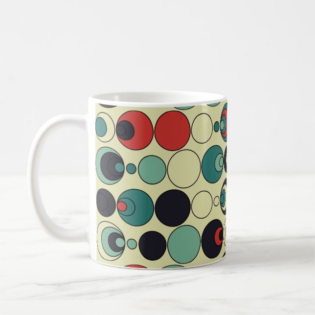 Abstraktes geometrisches, nahtloses Musterdesign. Kaffeetasse (Links)
