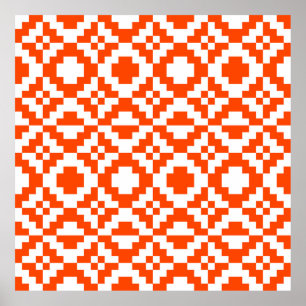 Abstraktes geometrisches, pixeliges Muster. Mos Poster