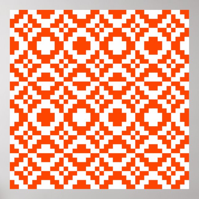 Abstraktes geometrisches, pixeliges Muster. Mos Poster (Vorne)