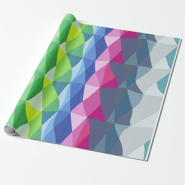 Abstraktes geometrisches Regenbogenmuster Geschenkpapier (Ungerollt)