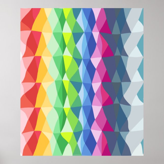 Abstraktes geometrisches Regenbogenmuster Poster (Vorne)