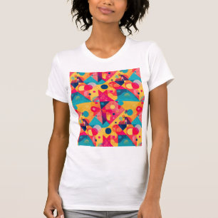 Abstraktes geometrisches Retro-Formen-T-Shirt T-Shirt