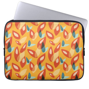 Abstraktes geometrisches Retro-Muster in Gelborang Laptopschutzhülle