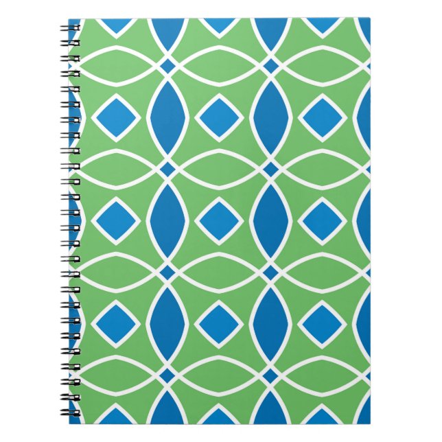 Abstraktes geometrisches Retro-Muster mit Tri Notizblock (Vorderseite)