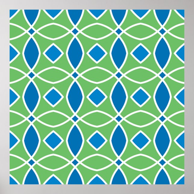 Abstraktes geometrisches Retro-Muster mit Tri Poster (Vorne)