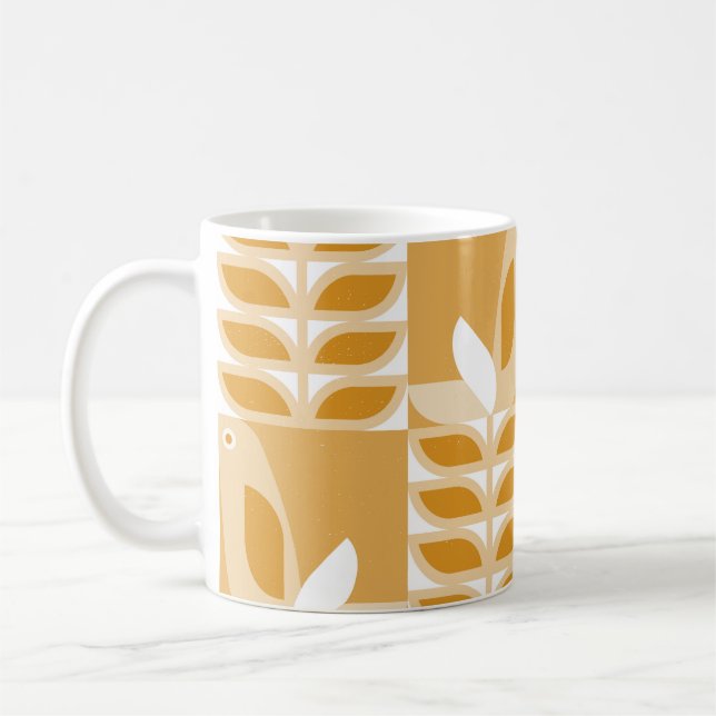 Abstraktes geometrisches Retromuster Kaffeetasse (Links)