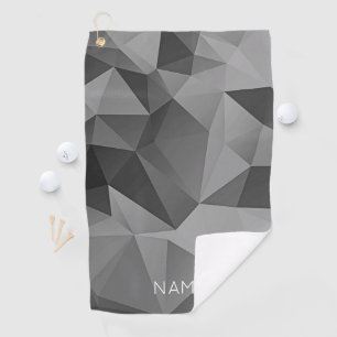 Abstraktes geometrisches Schwarz-Grau-Design Cool Golfhandtuch