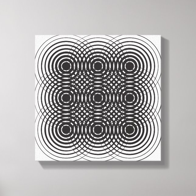 abstraktes geometrisches Schwarzweißdesign Leinwanddruck (Vorderseite)