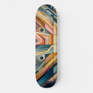 Abstraktes geometrisches Skateboard: fett, farbig Skateboard