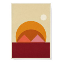 Abstraktes geometrisches Sonnenuntergangs-Poster