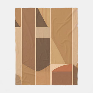 Abstraktes geometrisches Terrakotta-Midcentury-Mod Fleecedecke