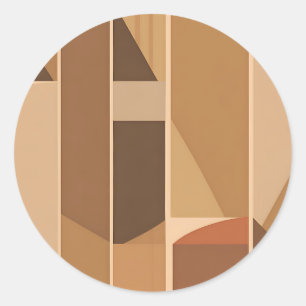 Abstraktes geometrisches Terrakotta Midcentury Mod Runder Aufkleber
