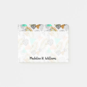 Abstraktes geometrisches tropisches Blatt-Muster Post-it Klebezettel