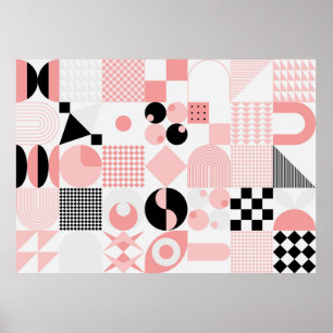 Abstraktes geometrisches Vintages Muster aus einfa Poster