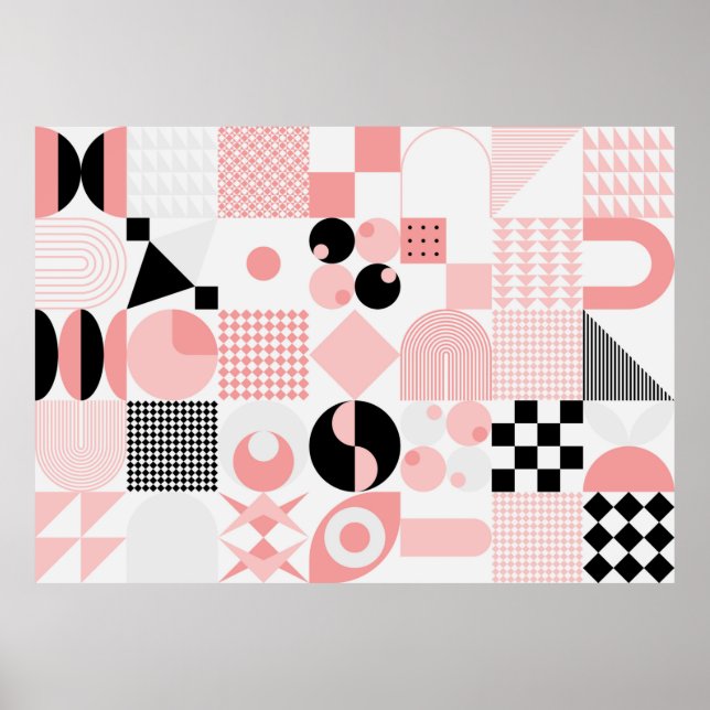 Abstraktes geometrisches Vintages Muster aus einfa Poster (Vorne)