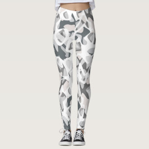Abstraktes gepunktetes Muster in hellgrauen Flecke Leggings