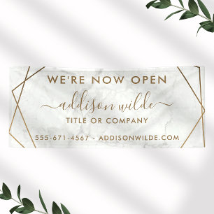 Abstraktes Geschäft mit geometrischem weißem Marmo Banner