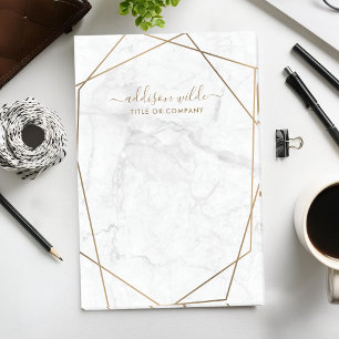 Abstraktes Geschäft mit geometrischem weißem Marmo Post-it Klebezettel