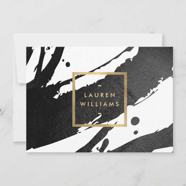 Abstraktes Geschenkzertifikat für Pinselstriche mi Mitteilungskarte (Vorderseite)