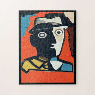 Abstraktes Gesicht Art Deco Puzzle