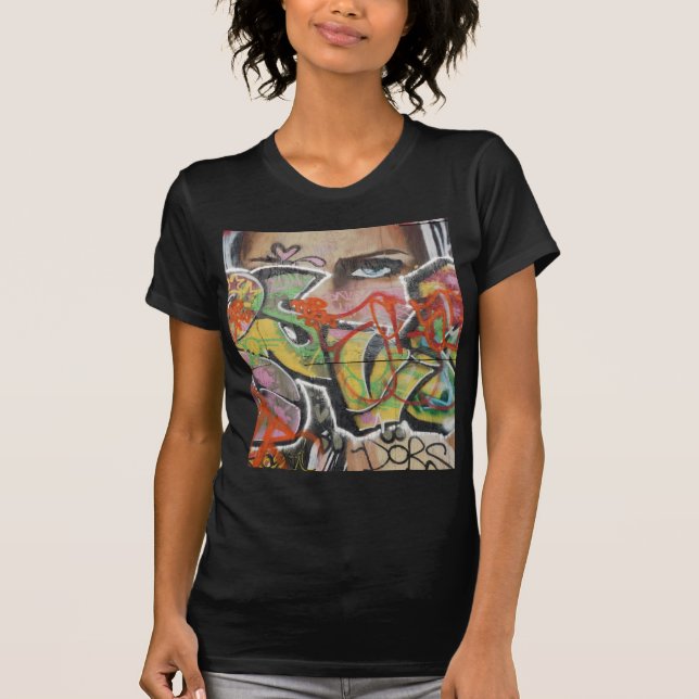 abstraktes Gesicht der Graffitikunstwandtextart T-Shirt (Vorderseite)