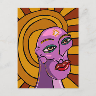 Abstraktes Gesicht, Folge deinen Träumen, Digitale Postkarte
