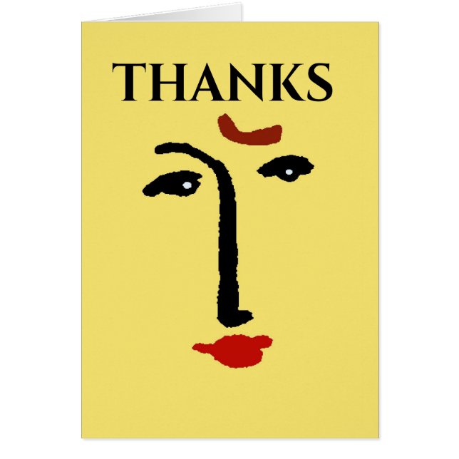 Abstraktes Gesicht in Gelb (Vorne)