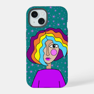 Abstraktes Gesicht iPhone 15 Hülle