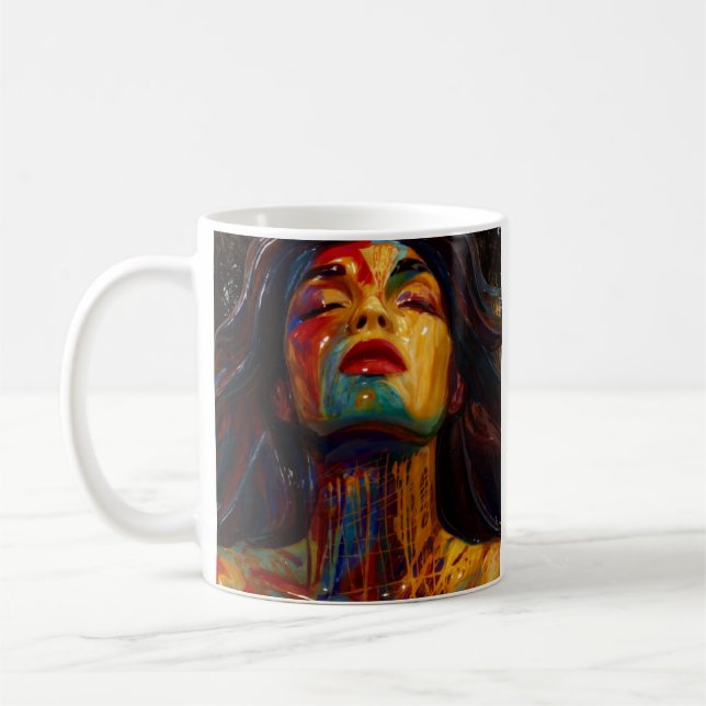 Abstraktes Gesicht Kaffeetasse (Links)