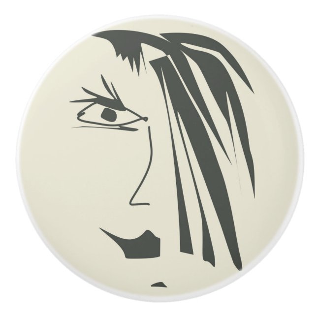 Abstraktes Gesicht. Keramikknauf (Vorderseite)