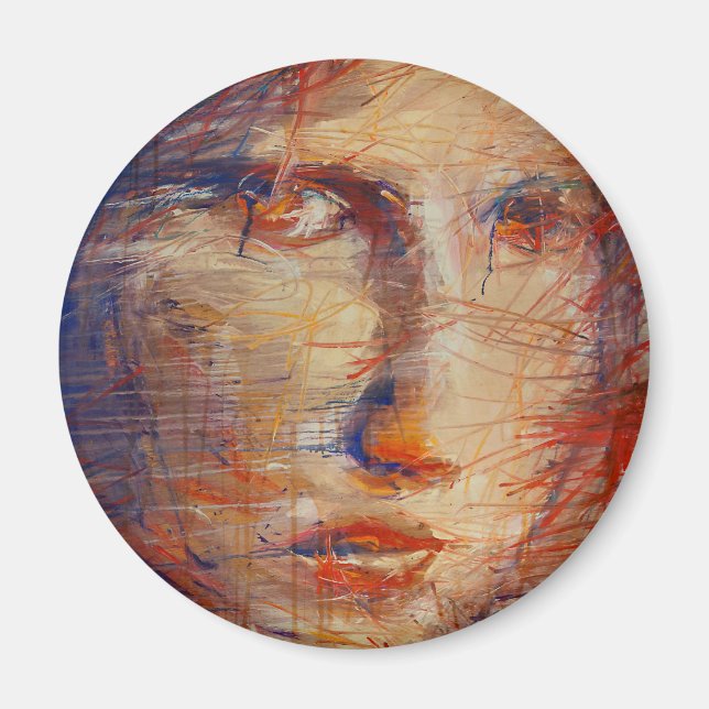 Abstraktes Gesicht Magnet (Vorne)