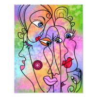 Abstraktes Gesicht Poster Cubism Malerei