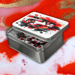 Abstraktes Gesicht rot, schwarz und weiß | Puzzle<br><div class="desc">Ein abstraktes Gesicht in Rot,  Schwarz und Weiß auf weißem Hintergrund auf diesem Puzzle.</div>