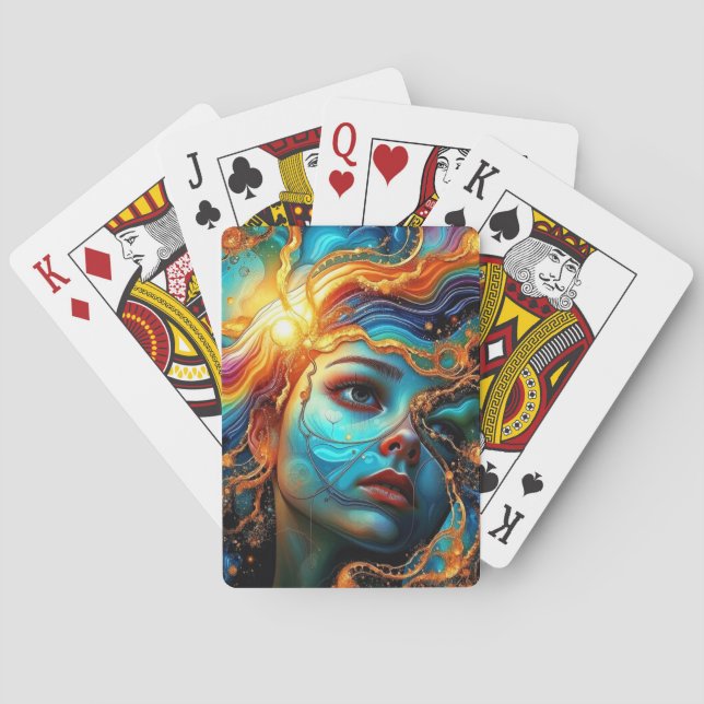 Abstraktes Gesicht Spielkarten (Rückseite)