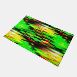 Abstraktes Geständchen in rot und grün Fußmatte