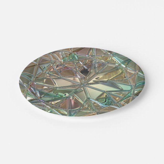 Abstraktes, gestanztes Glas Pappteller (Schrägansicht)