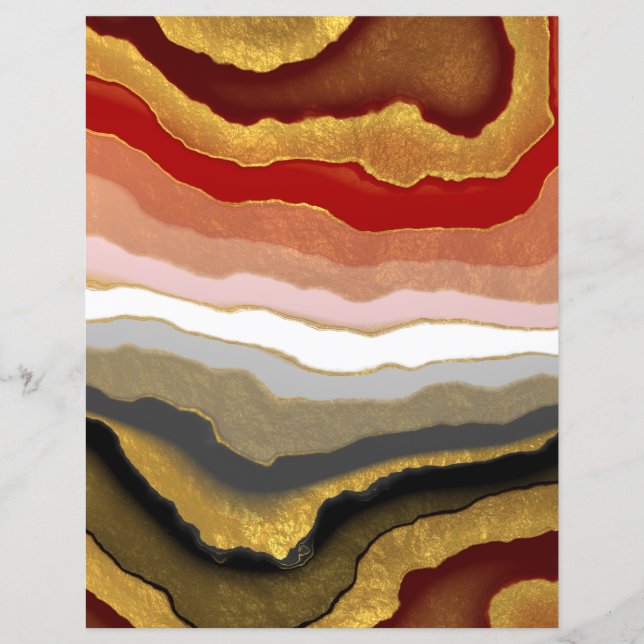 Abstraktes Gilded Agate Scrapbook (Vorderseite)