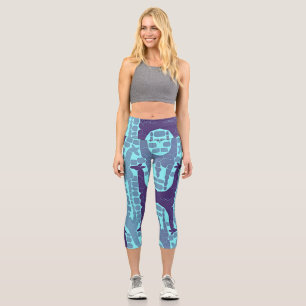 Abstraktes Giraffenmuster Capri Leggings