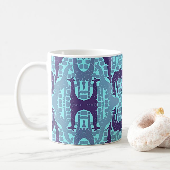 Abstraktes Giraffenmuster Kaffeetasse (Mit Donut)