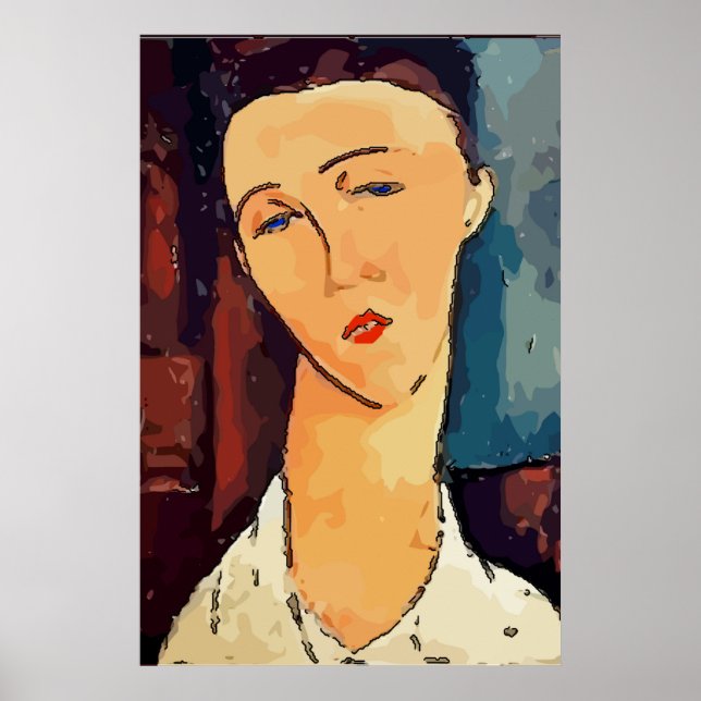 Abstraktes Girl-Gesicht, Hinzufügen oder Bearbeite Poster (Vorne)