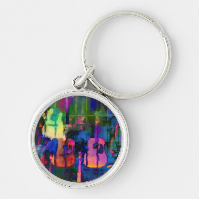 Abstraktes Gitarrendesign Schlüsselanhänger (Vorne)