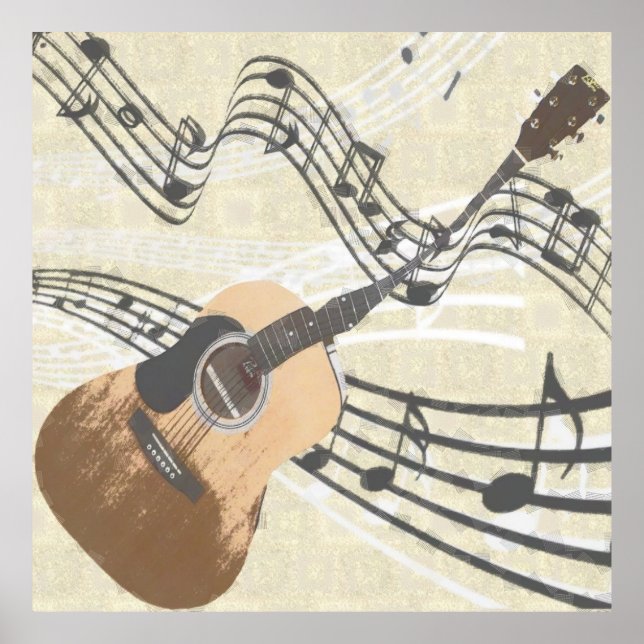 Abstraktes Gitarrenposter Poster (Vorne)