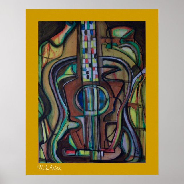 Abstraktes Gitarrenposter von ValAries Poster (Vorne)