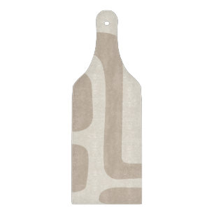 Abstraktes Glas aus Elfenbein und Beige Schneidebrett
